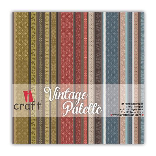 Vintage Palette 12" x 12" Patterned Papers (Pack of 24 Sheets)