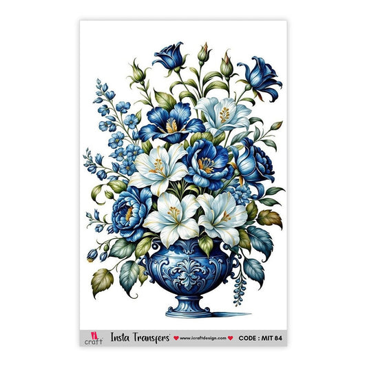 iCraft Mini Insta Transfer Blue and White Flowerpot | MIT 84