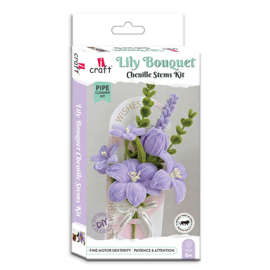 DIY Chenille Stem Lily Bouquet Kit – Handmade Flower Craft Set