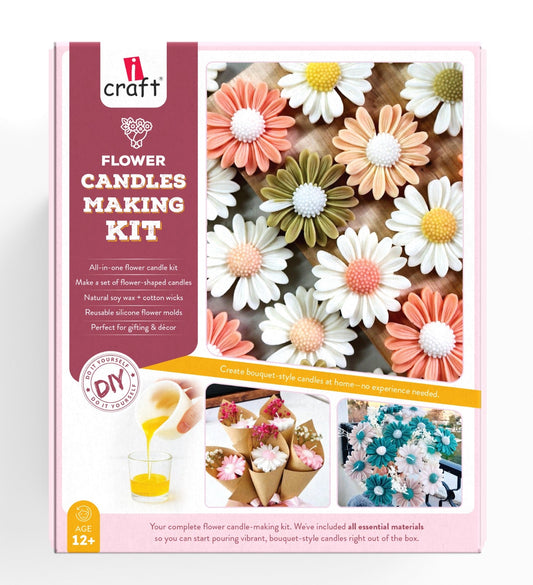 Flower Candle Making Kit | DIY Soy Wax Floral Candle Craft Kit for Beginners