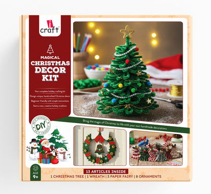 iCraft Magical Christmas Decor Kit | 13-in-1 DIY Christmas Craft Kit