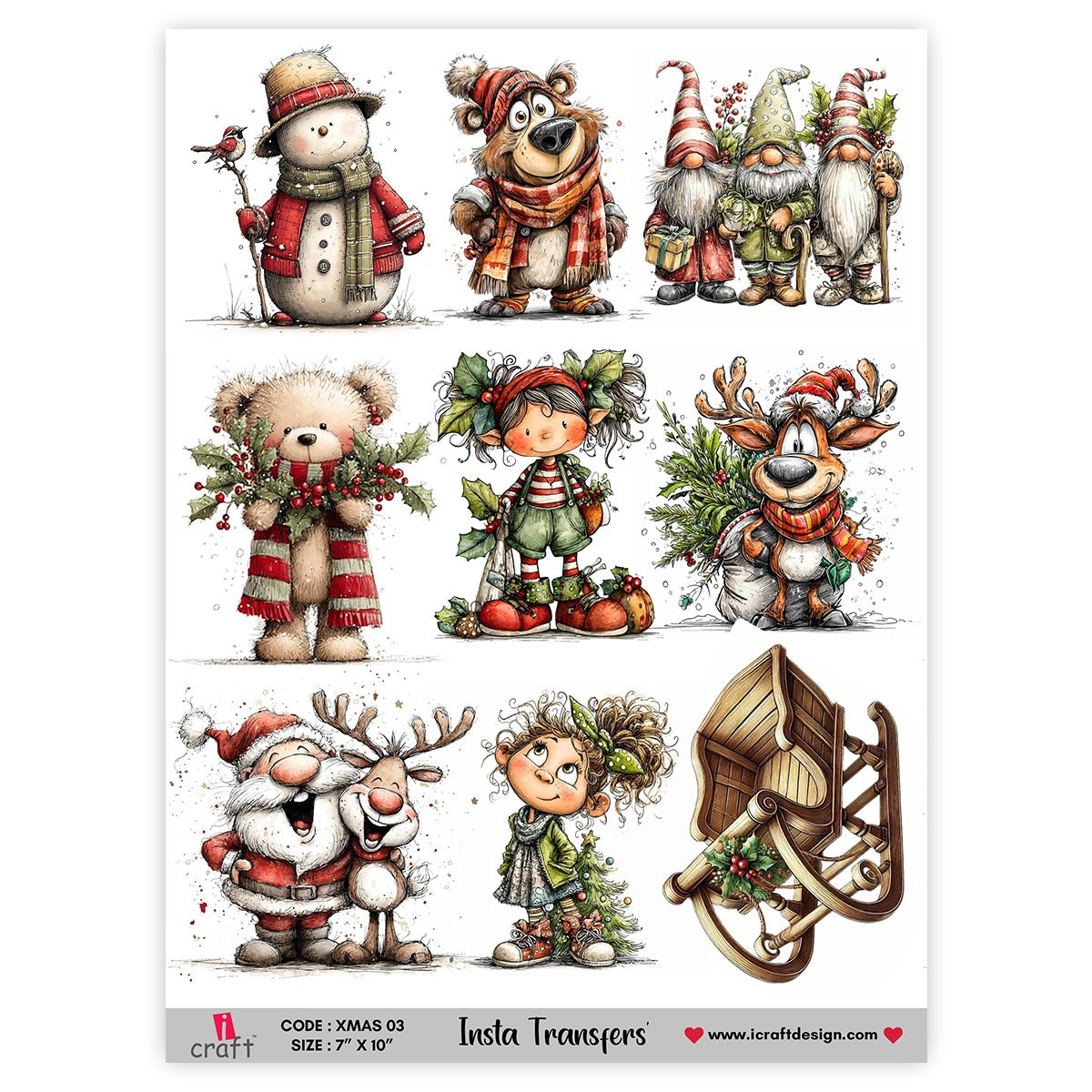 Christmas sticker pack of 3 pre book