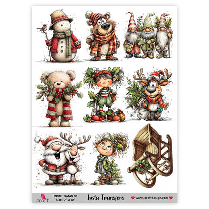 Christmas sticker pack of 3 pre book