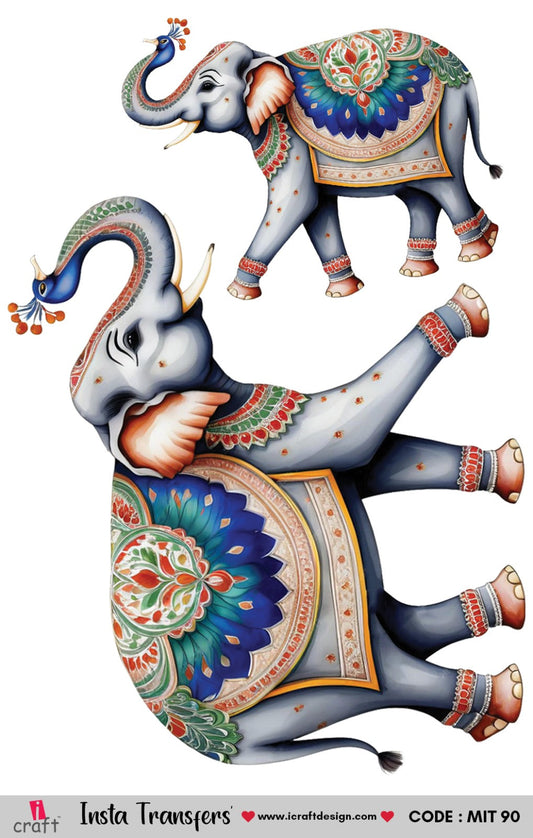 iCraft Mini Insta Transfer | Royal Decorated Elephants | MIT-90