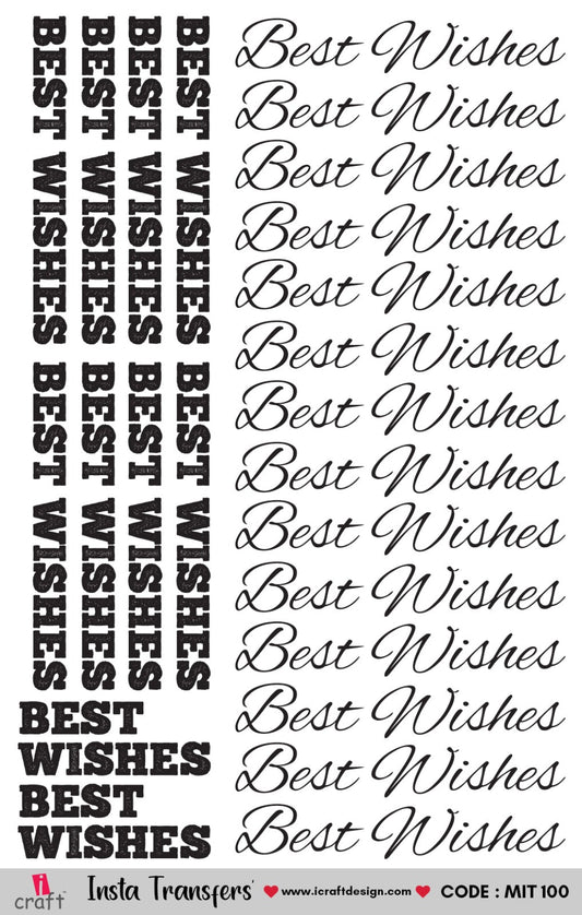 iCraft Best Wishes & Congratulations Water Transfer Stickers – Text Decals for Resin & Crafts – MIT 100 & MIT 101