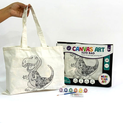 Dinosaur Canvas Tote Bag Painting Kit | Kids DIY Craft Kit – iCraft