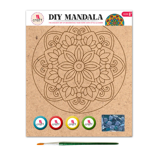 Mandala Art Painting Kit – 6" MDF Craft Kit for Kids & Adults – MMA 02