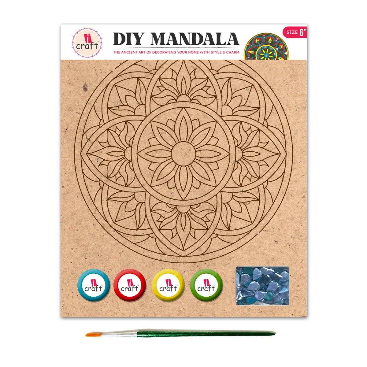 Mandala Art Painting Kit – 6" MDF Craft Kit for Kids & Adults – MMA 03