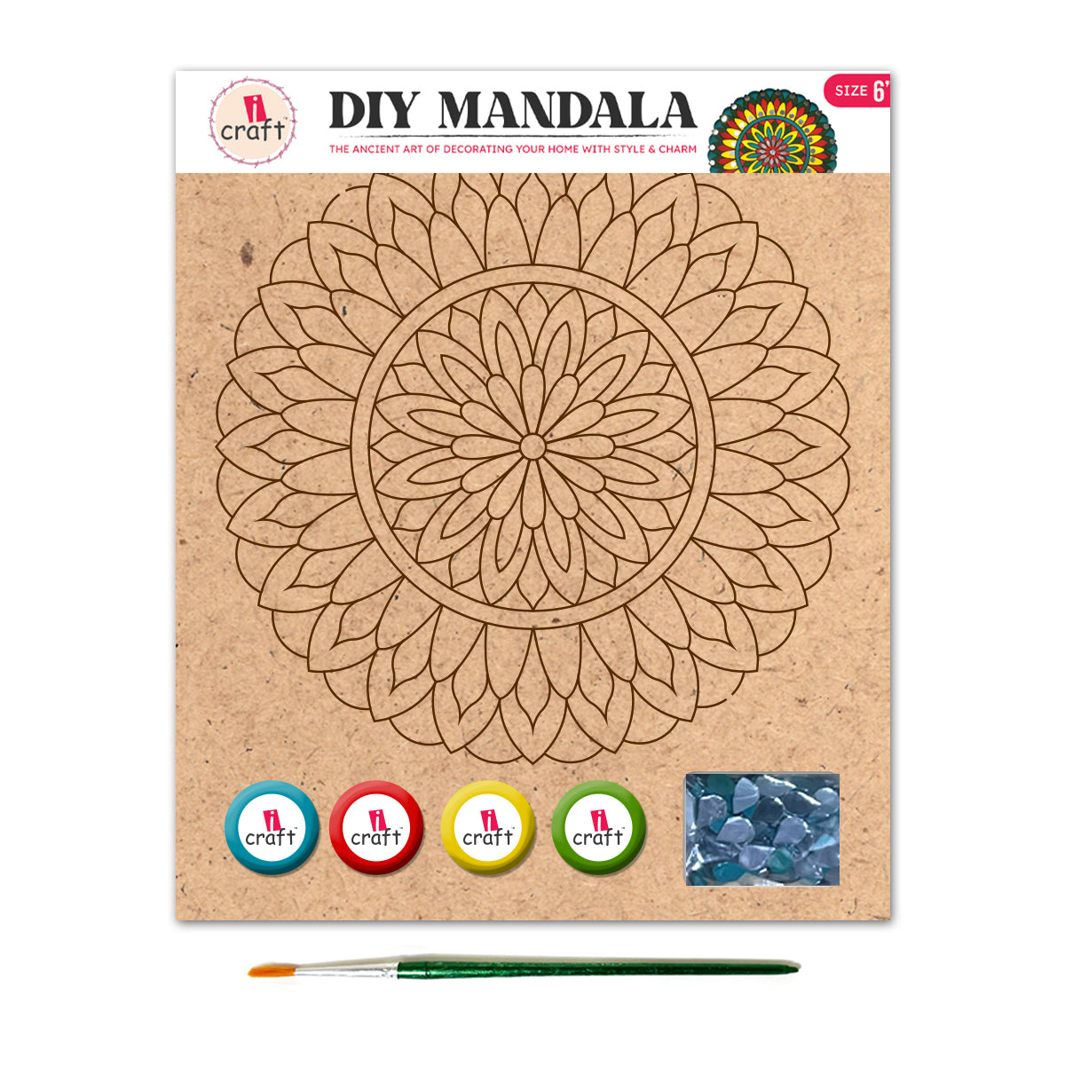 Mandala Art Painting Kit – 6" MDF Craft Kit for Kids & Adults – MMA 05