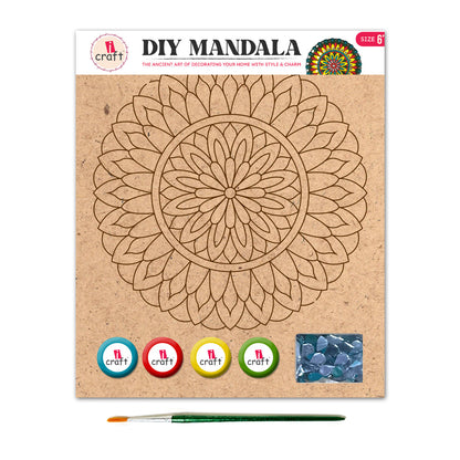 Mandala Art Painting Kit – 6" MDF Craft Kit for Kids & Adults – MMA 05