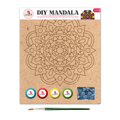 Mandala Art Painting Kit – 6" MDF Craft Kit for Kids & Adults – MMA 06