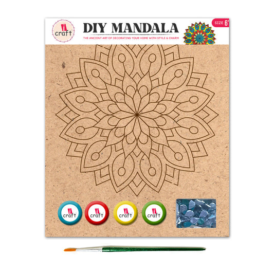 Mandala Art Painting Kit – 6" MDF Craft Kit for Kids & Adults – MMA 07