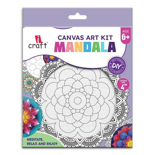 Mandala Canvas Art Kit – 4" Paint Your Own Mandala Craft Kit for Kids & Adults