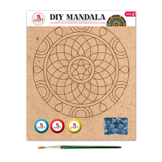Mandala Art Painting Kit – 4" MDF Craft Kit for Kids & Adults – SMA 01