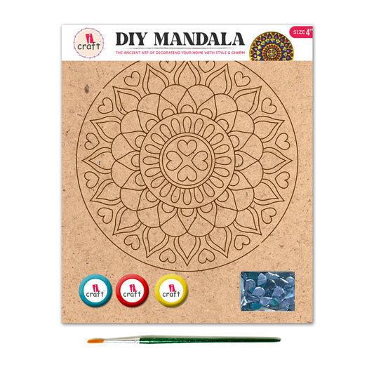 Mandala Art Painting Kit – 4" MDF Craft Kit for Kids & Adults – SMA 04