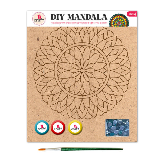 Mandala Art Painting Kit – 4" MDF Craft Kit for Kids & Adults – SMA 05