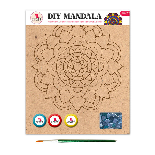 Mandala Art Painting Kit – 4" MDF Craft Kit for Kids & Adults – SMA 06