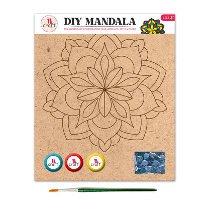 Mandala Art Painting Kit – 4" MDF Craft Kit for Kids & Adults – SMA 08